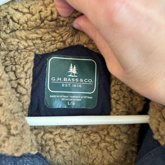 G.H. BASS & CO. ROCK RIVER LONG SLEEVE BUTTON MOCK FLEECE PULLOVER SIZE LG EUC! - Picture 7 of 9